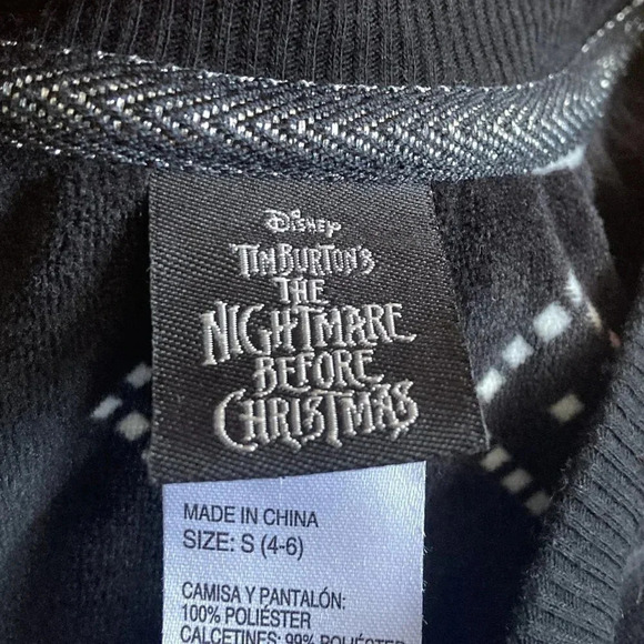 Disney Tim Burton's The Nightmare Before Christmas Fleece Pajamas, Size Small - Picture 4 of 16